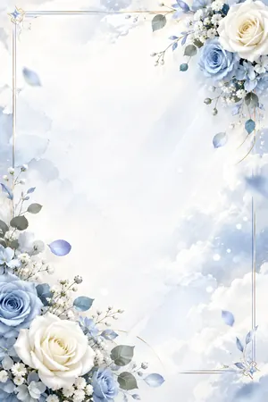 Beautiful Roses funeral program template