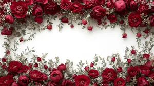Burgundy Rose Border funeral program template