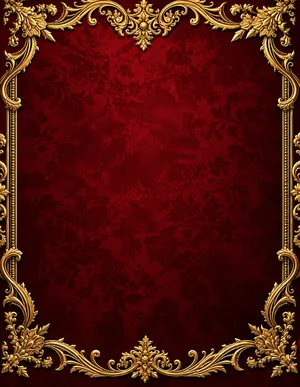 Crimson Gold Frame funeral program template