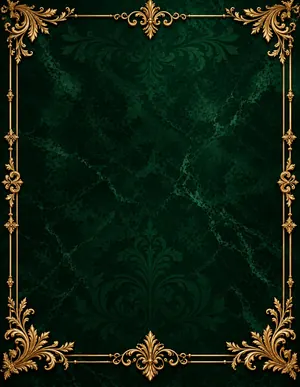 Emerald Gold Frame funeral program template