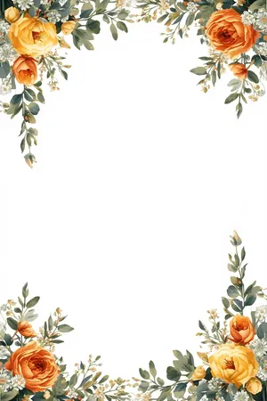 Golden Rose Border funeral program template