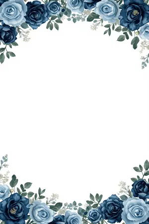 Navy Rose Border funeral program template