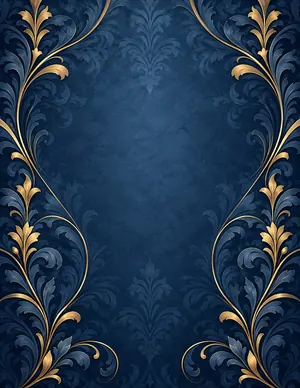 Peaceful Blue and Gold funeral program template