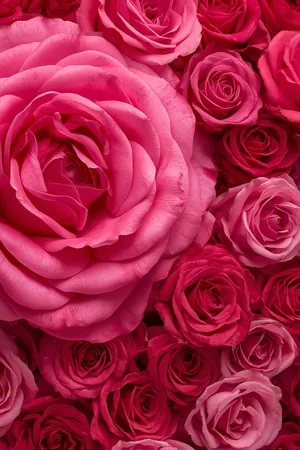 Pink Roses funeral program template