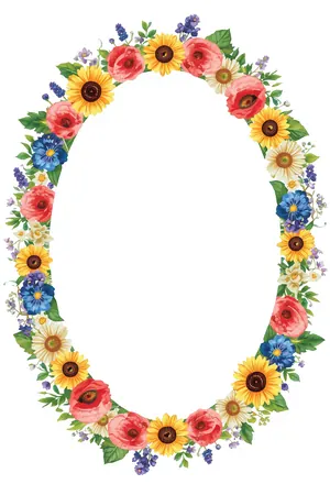 Wildflower Wreath funeral program template
